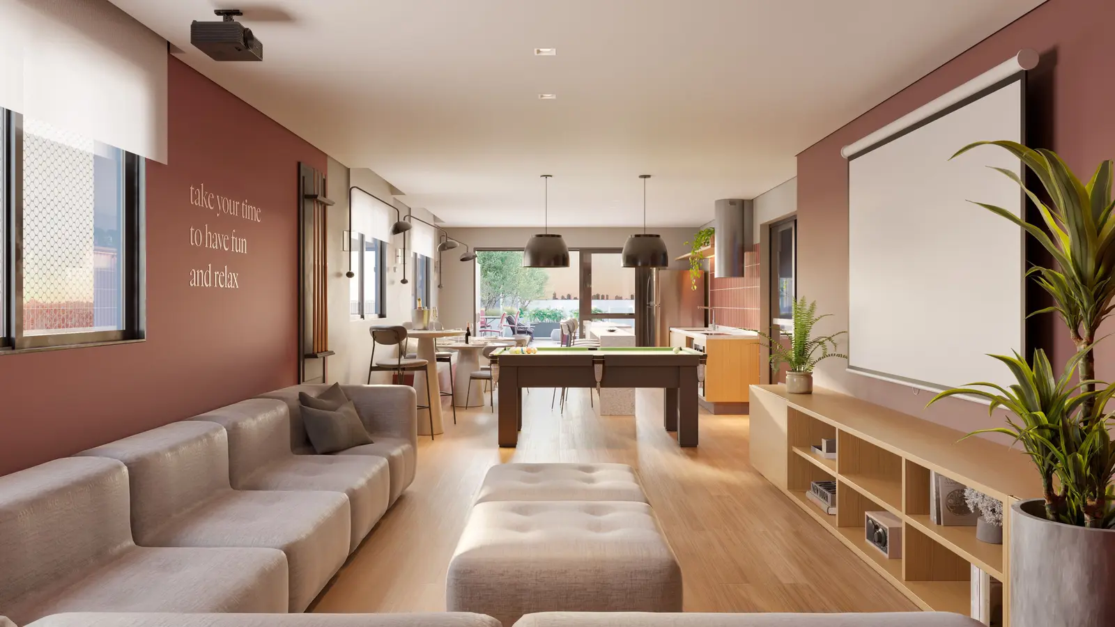 Living — estar interno de uso comum